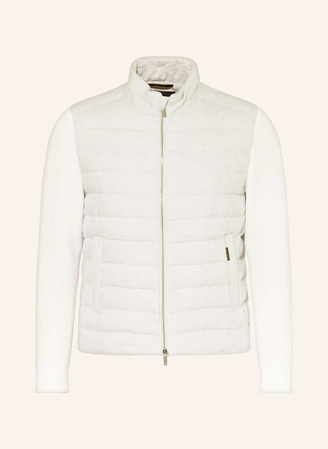 MOORER Daunenjacke im Materialmix mit Leinen