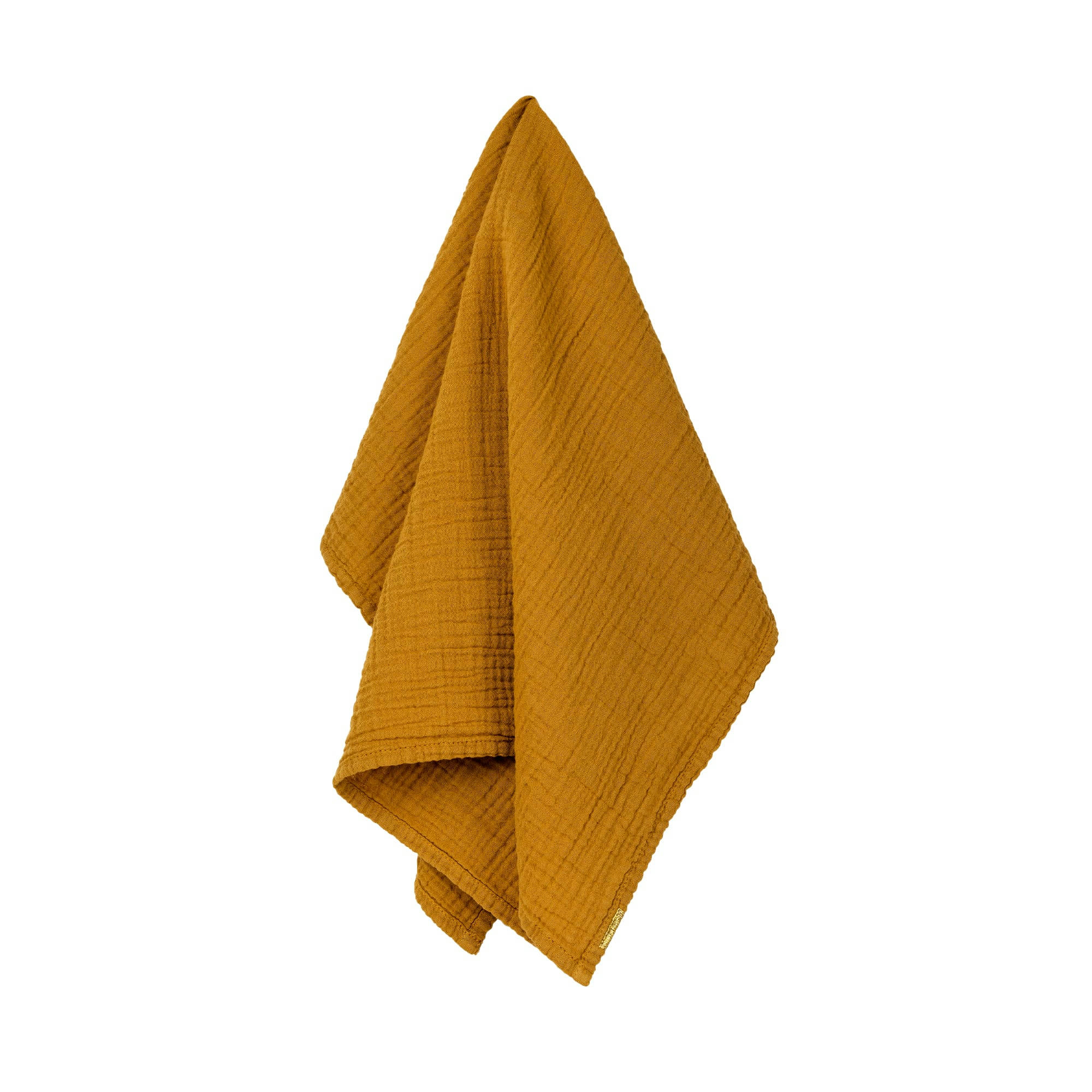 - Torchon en double gaze de coton jaune safran