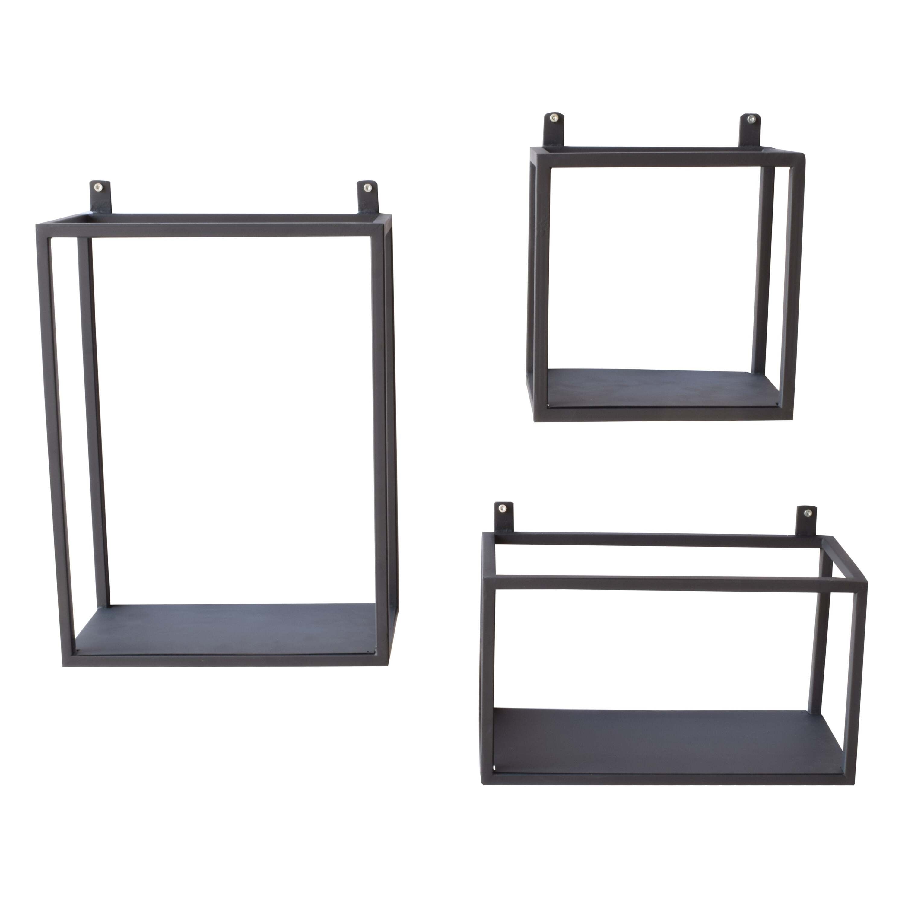 Set van 3 wandboxes vintage black