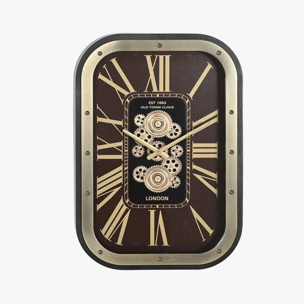 Relogio Rect Pt/Dr 43x8,5x63