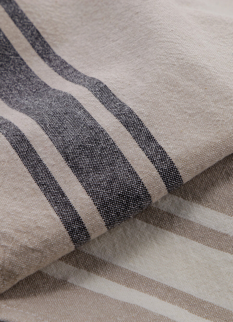 TORCHON à RAYURES ECRU/LIN