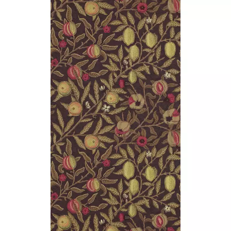 Morris & Co. Pomegranate Brown Floral Wallpaper