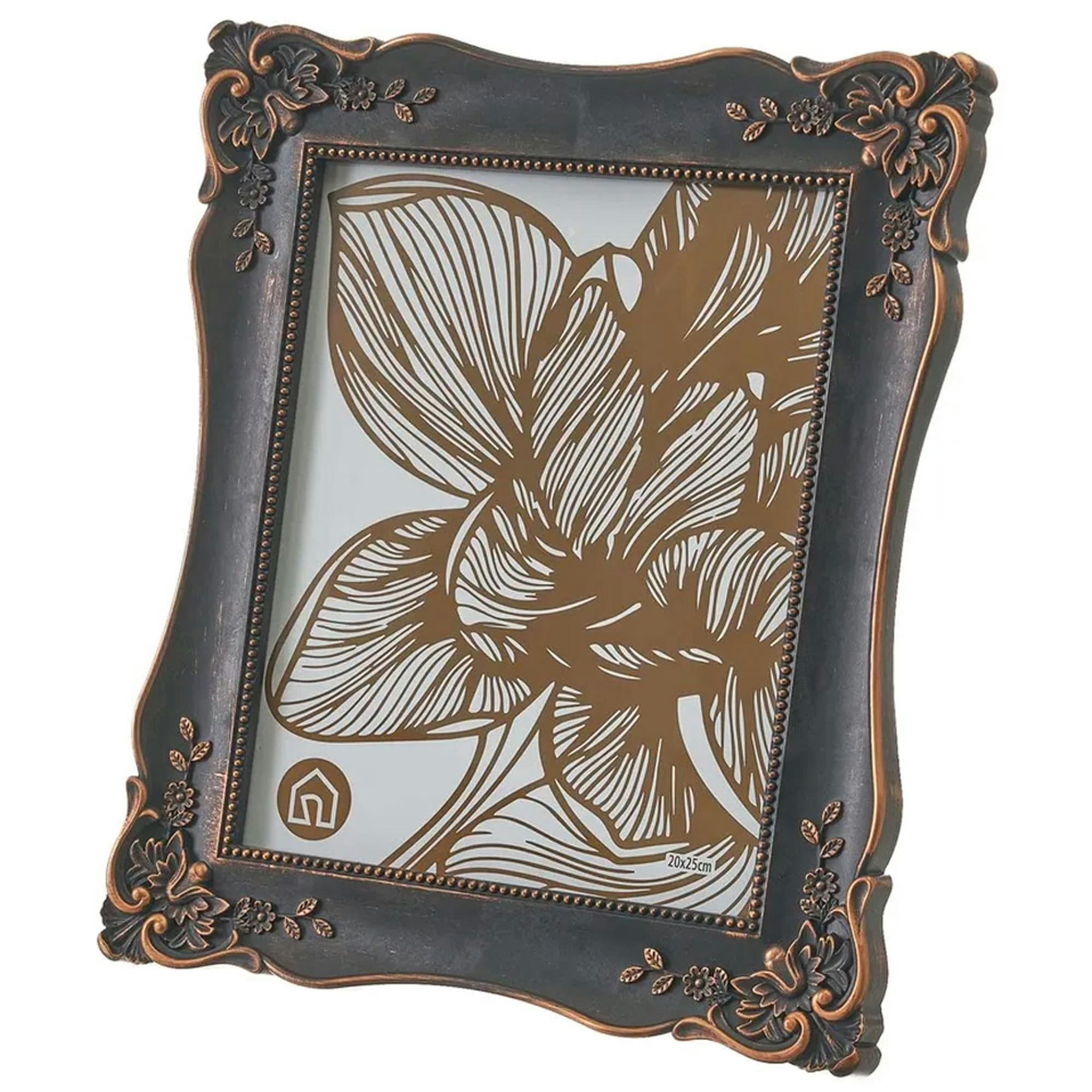 - Cadre photo classique en polypropylène noir et bronze 20x25cm