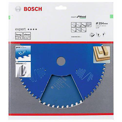 Lame Scie Circulaire Expert Bois 254X30X2,6mm, 54D
