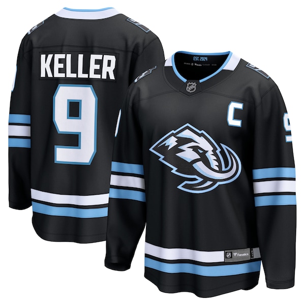 Clayton Keller Utah Mammoth  Home Breakaway Player Jersey - Black/White