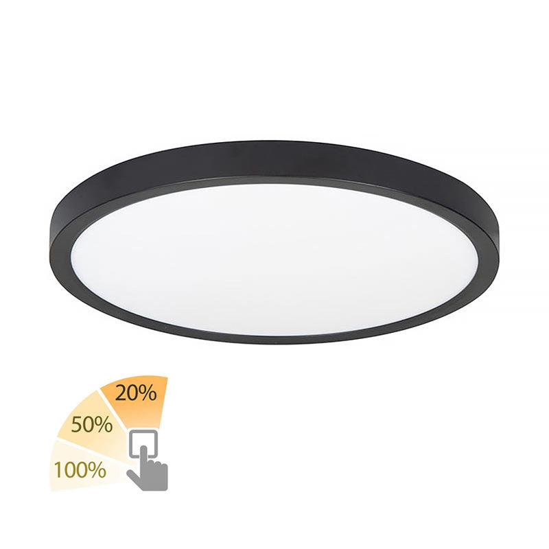 Highlight plafondlamp Piatto - 1 lichts - 44.5 x 2.5  cm - zwart