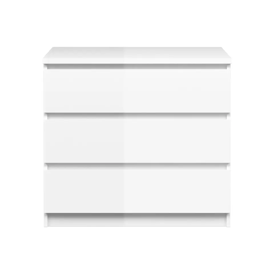 Ladekast Naia 3 lades - hoogglans wit - 70,1x76,8x50 cm