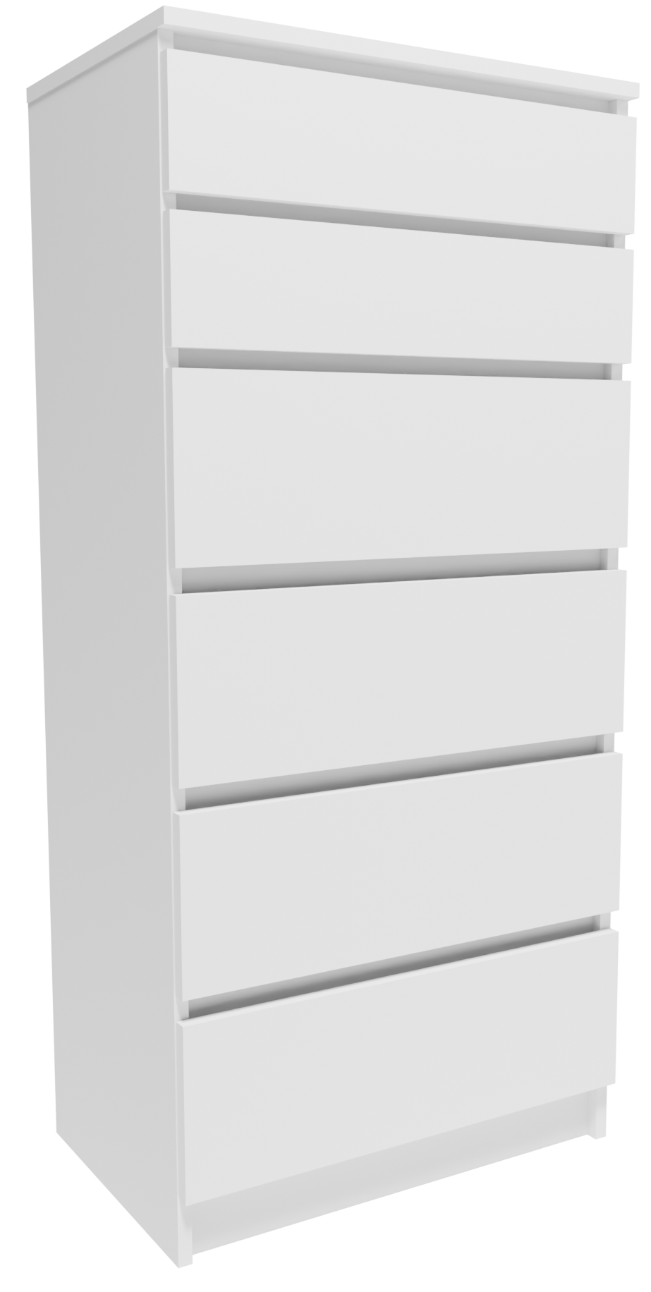 Komoda K606BIA biała 60cm wysoka szafka na ubrania zabawki regał 6 szuflad