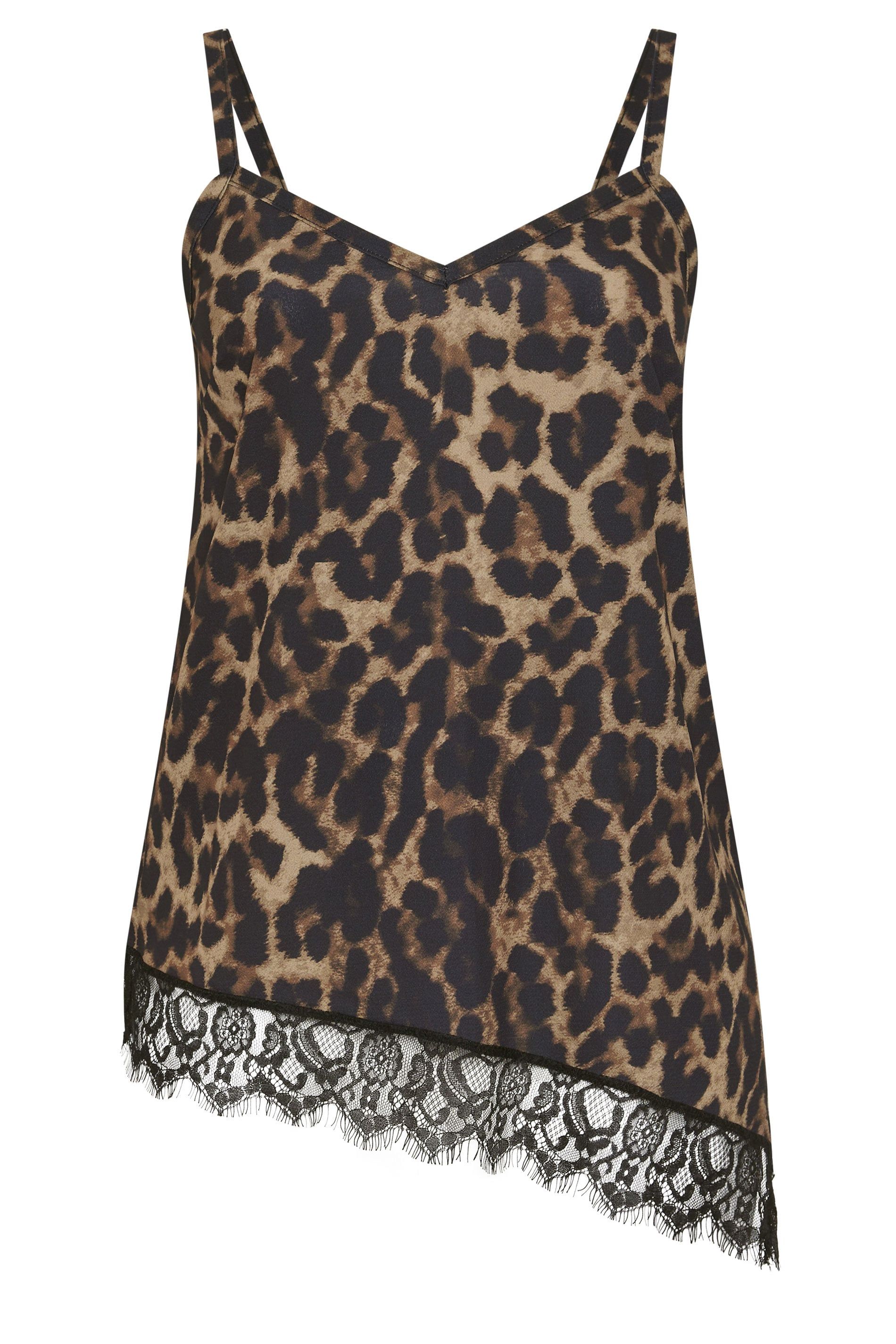 Yours Leopard Asymmetric Vest Top