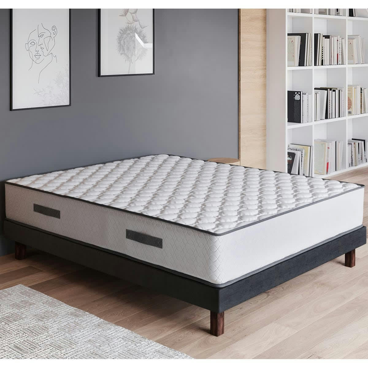 SPRING CONFORT - Matelas 160x200 Ressorts Ensachés - Mousse Ergonomique