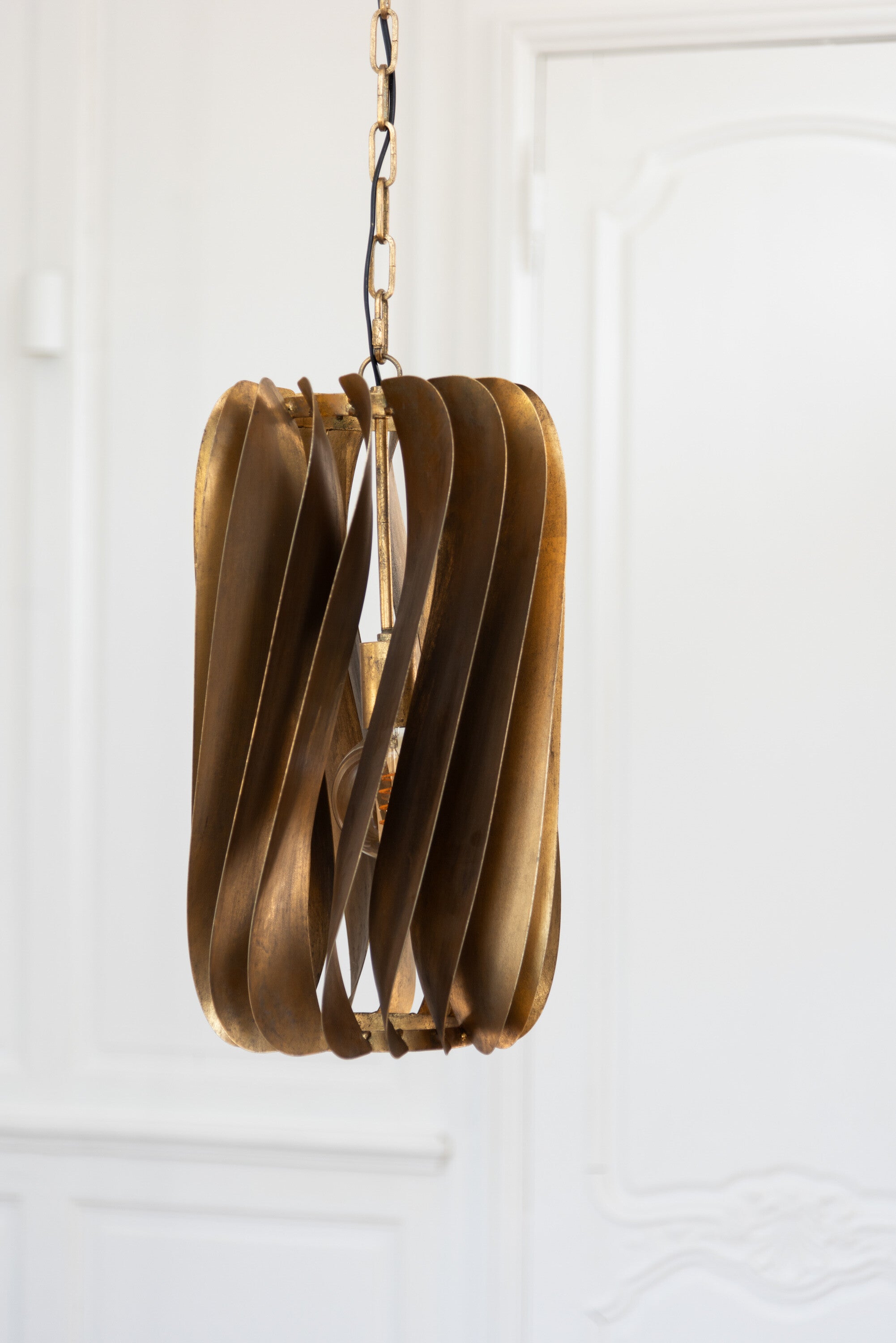 J-Line hanglamp Tina - ijzer - zwart/goud