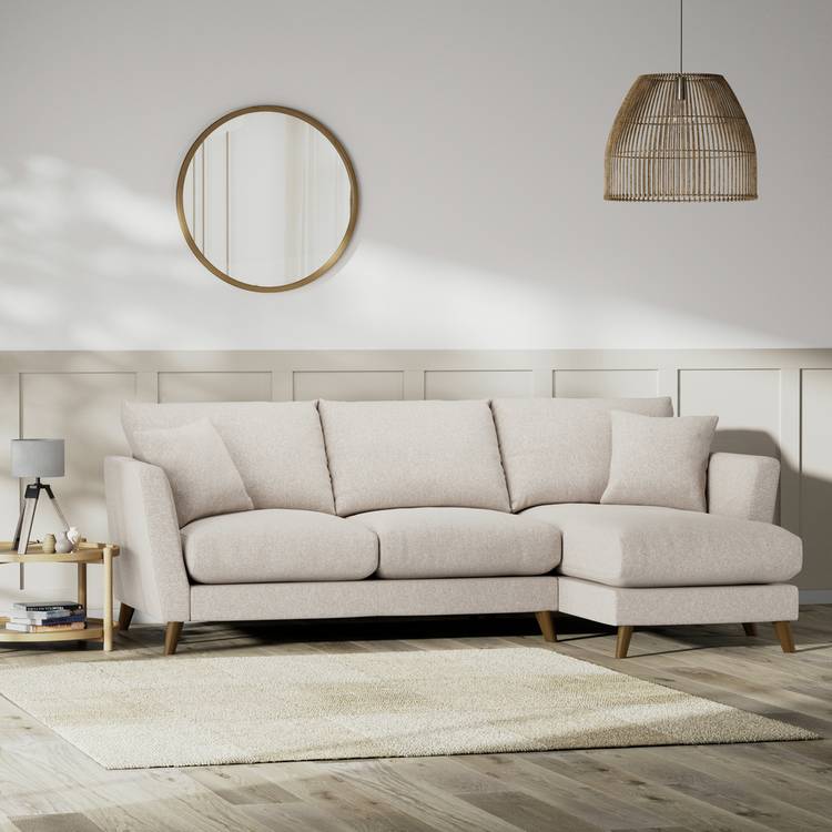 Habitat Lomond Right Hand Corner Sofa - Natural - Dark Leg