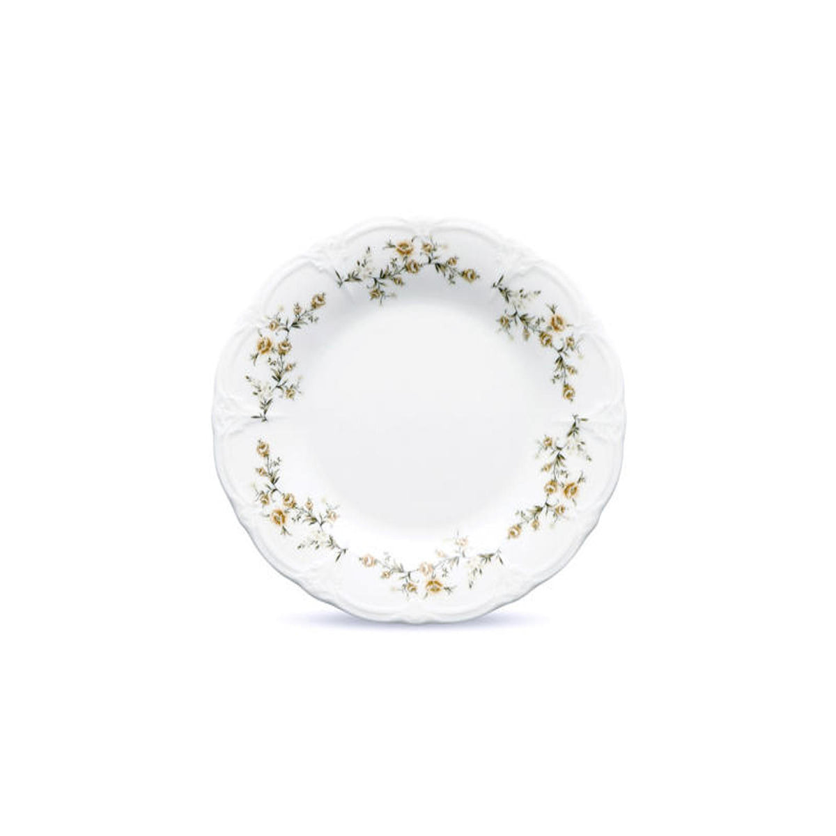 Bonbistro - Plat bord 20,5cm brown flower Retro - Set van 6