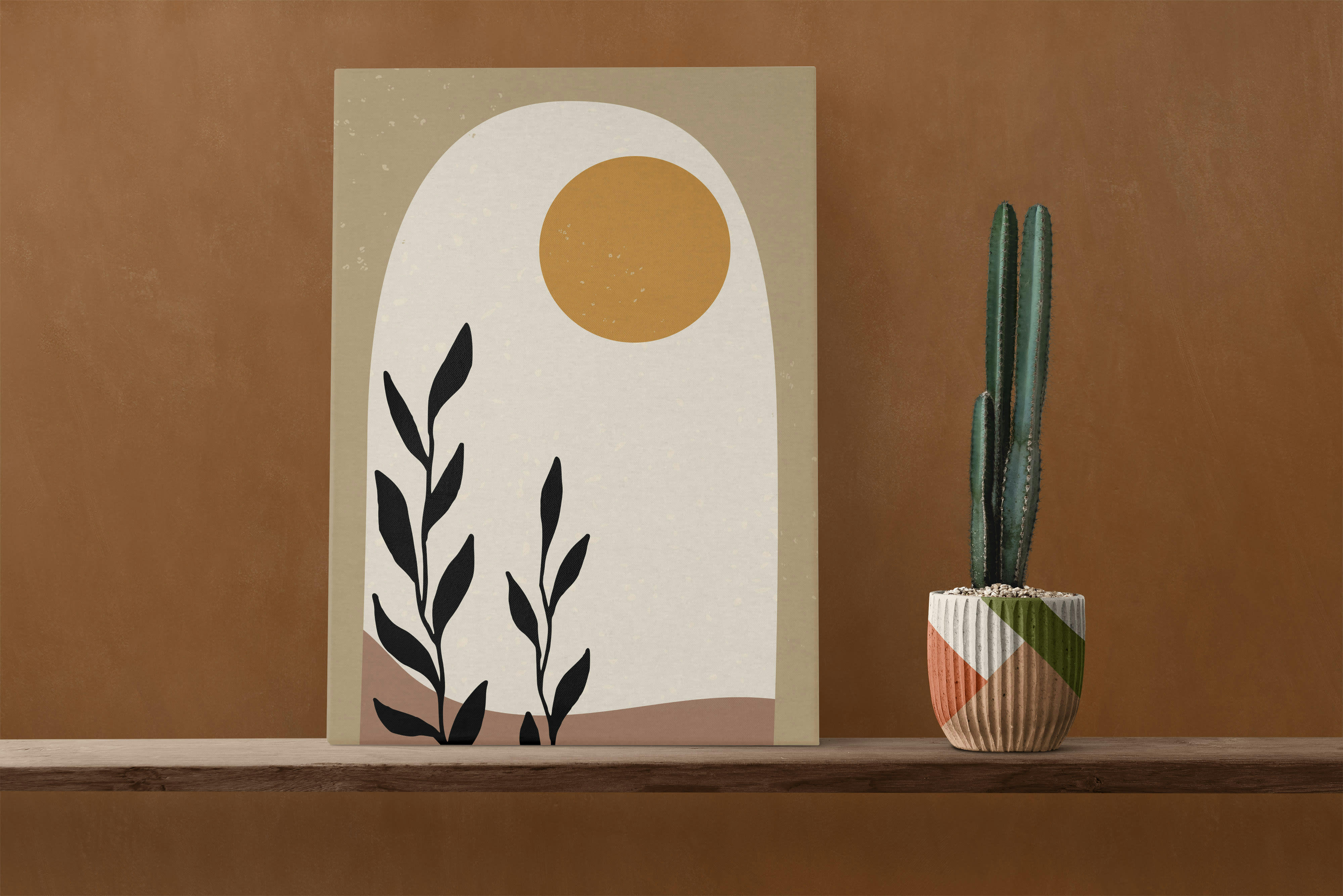 WINDOW SUNSET - Peinture sur toile 60x40 imprimé HD Coucher du soleil fenêtre