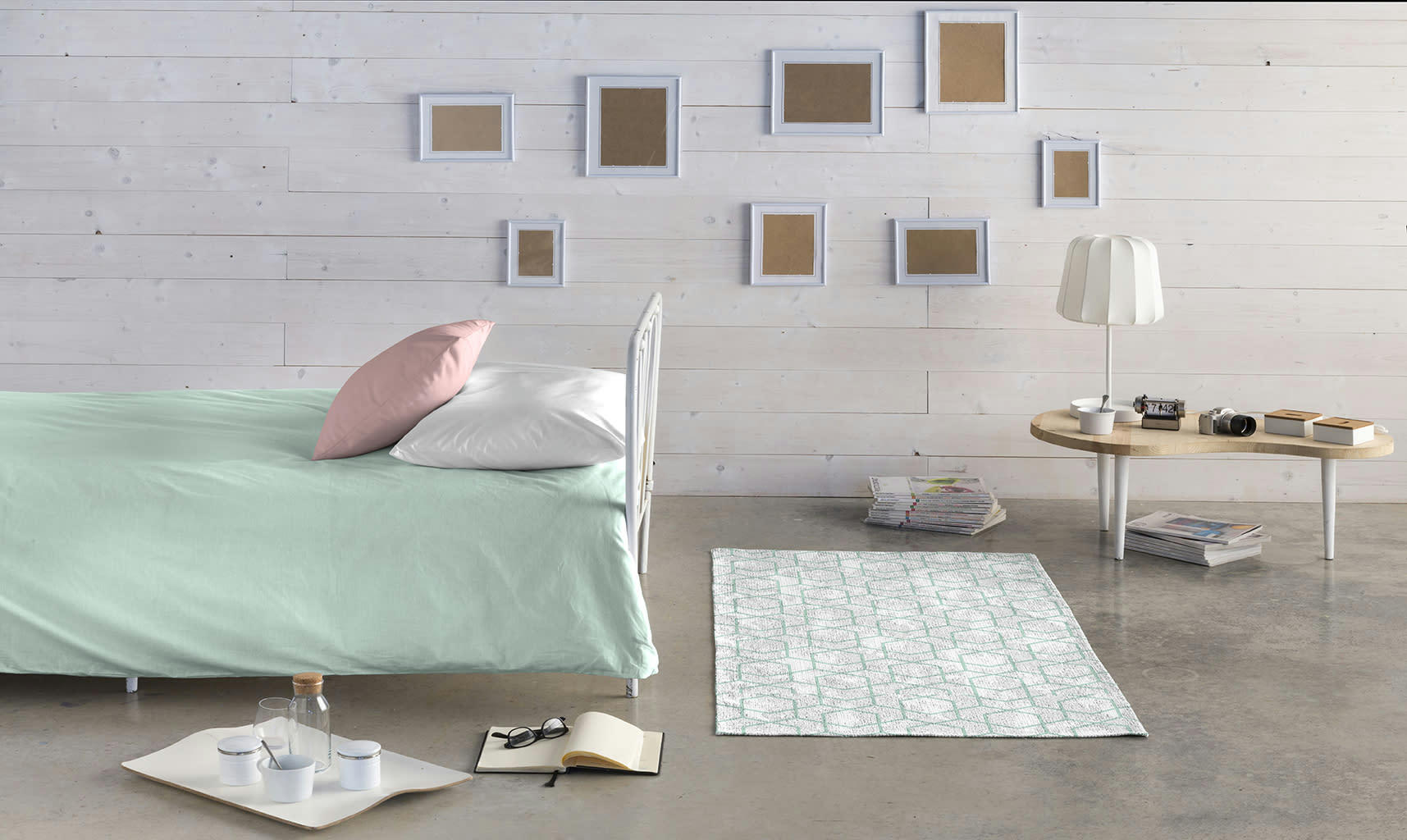 LAISA - Tapis décoratif en coton en impression digital gris 200x290 cm