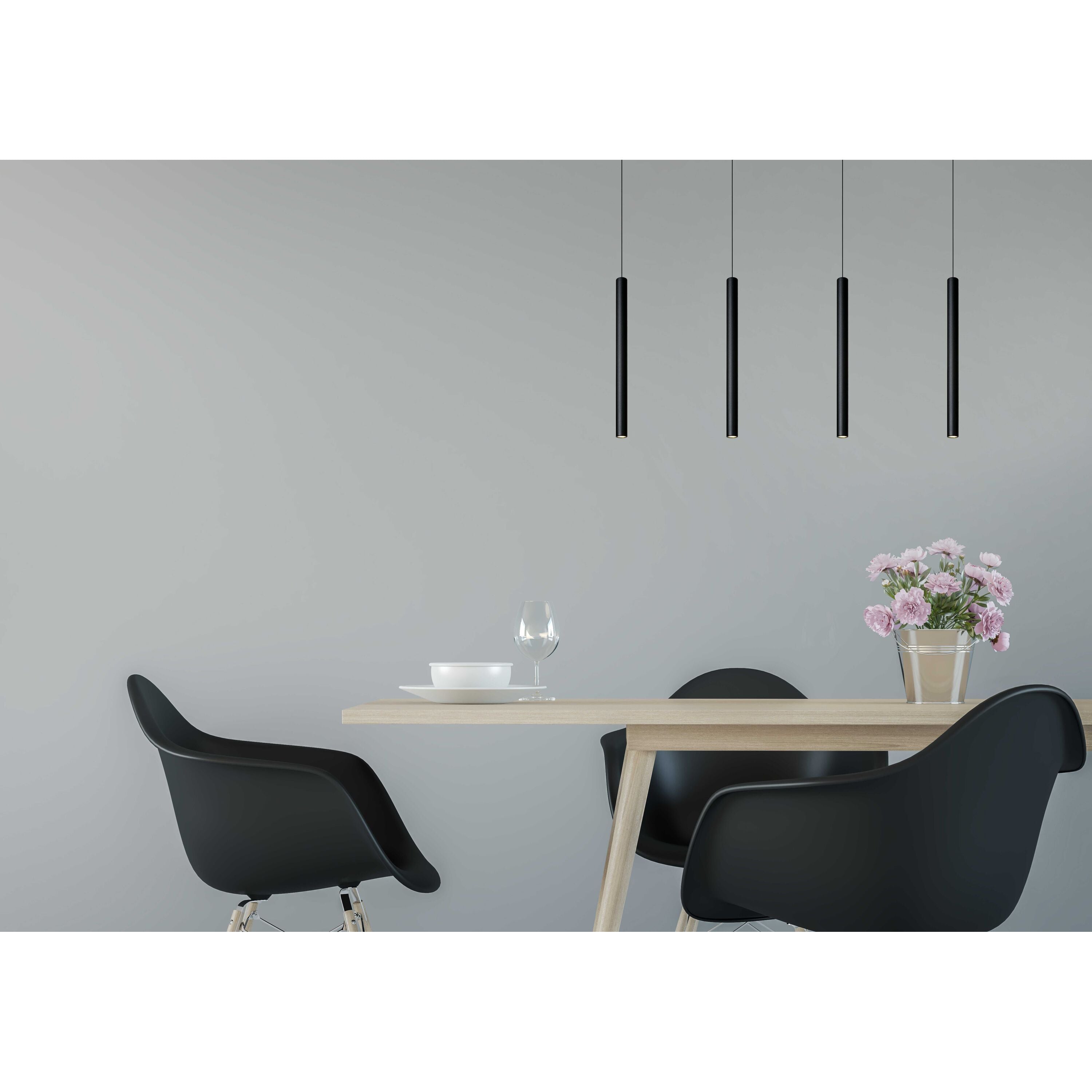Lorenz 4 cluster hanglamp LED lineair zwart