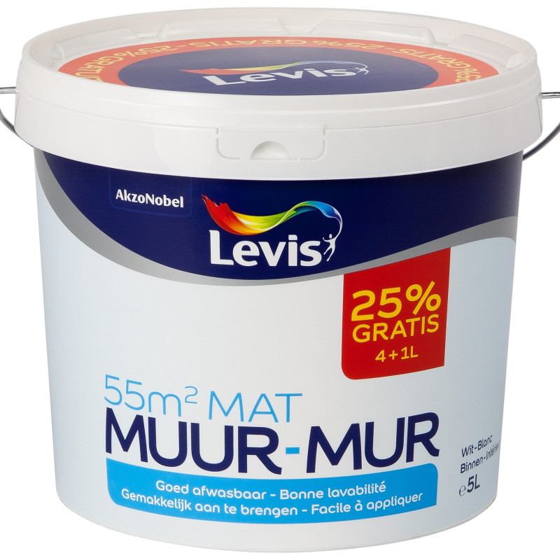 Peinture pour murs blanche mate 4   1 L gratuit LEVIS