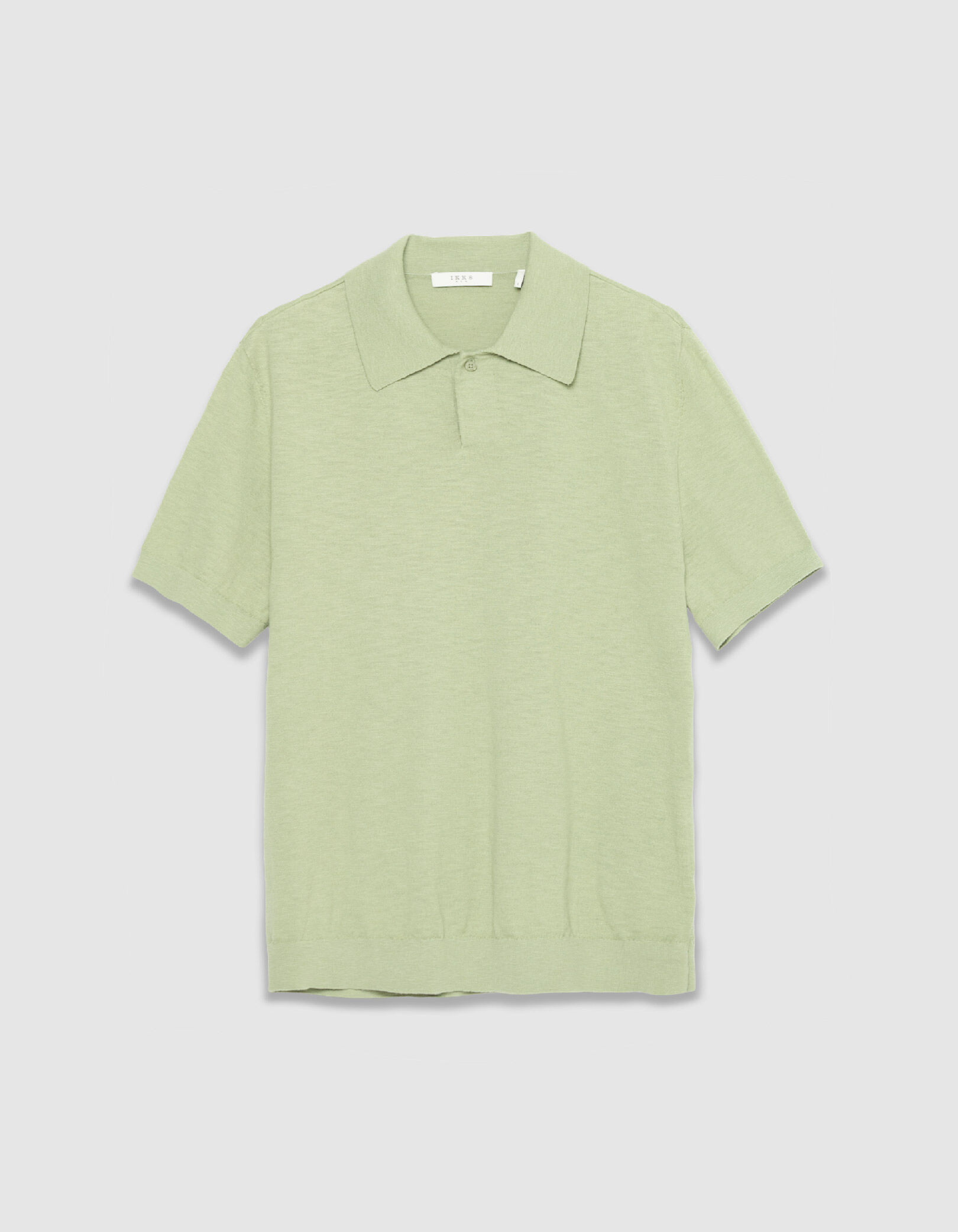 Polo manches courtes vert maille flammée Homme