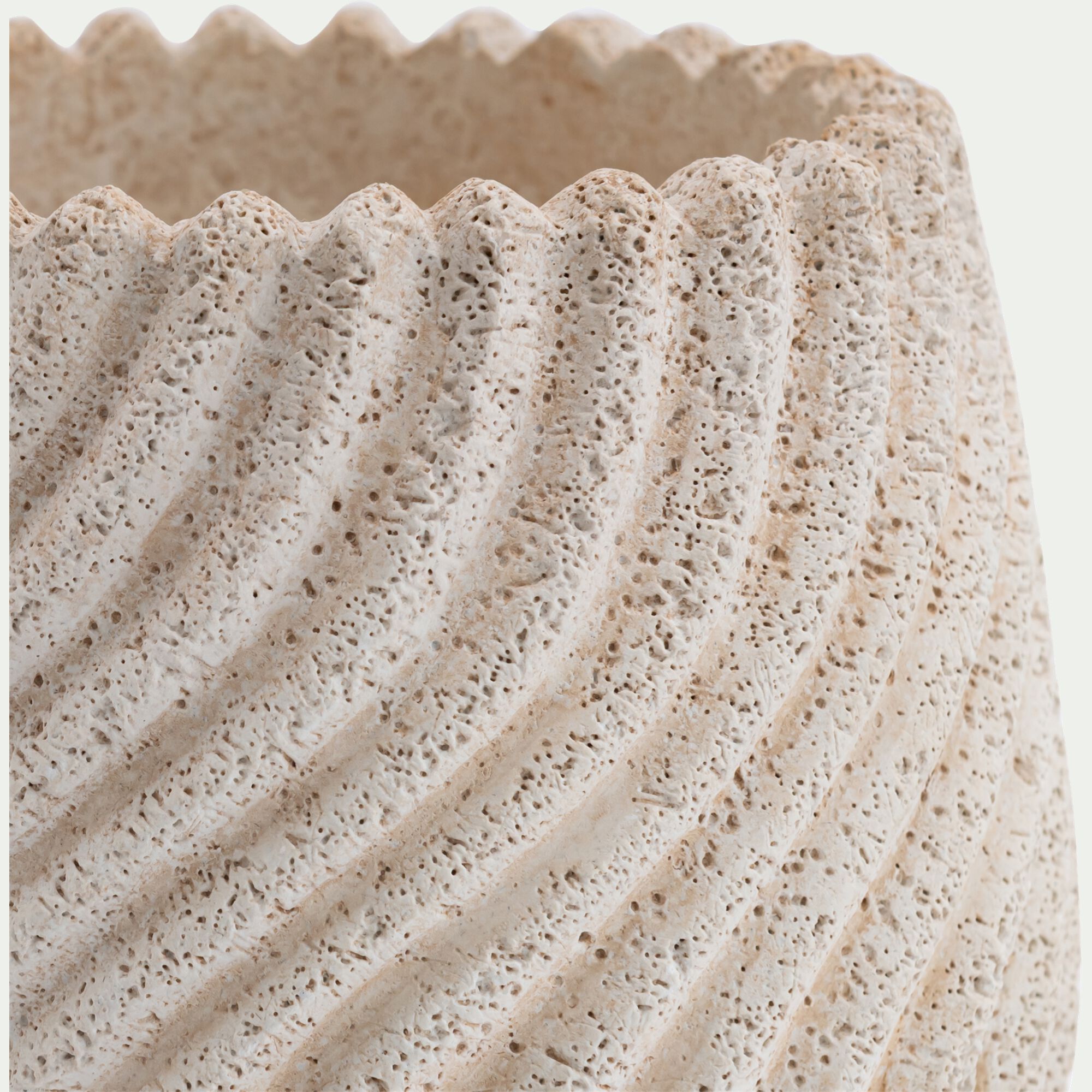 TILIO - Cache-pot en ciment D13,5cm - beige