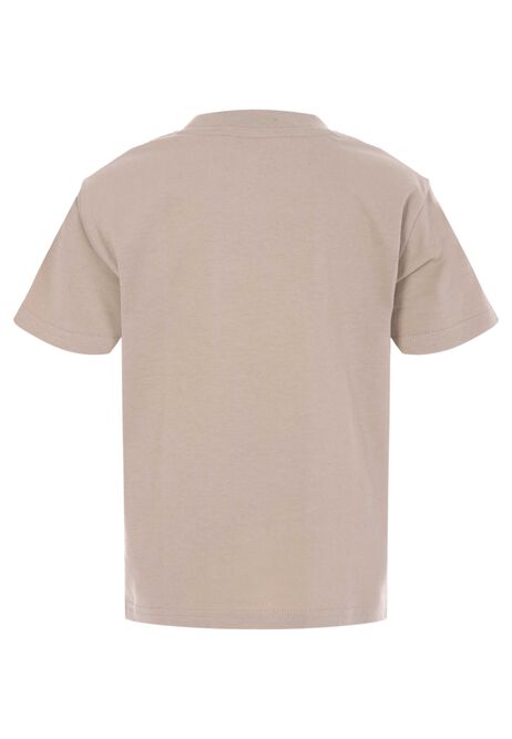 Younger Boys Brown Stripe Cotton T-Shirt