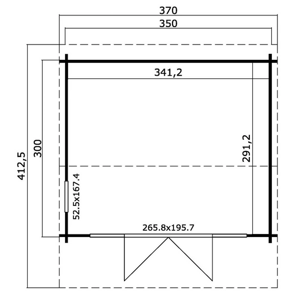 Gartenhaus »Jubilee«, BxHxT: 370 x 245,1 x 412,5 cm, (Außenmaß inkl. Dachüberstand), schwedenrot