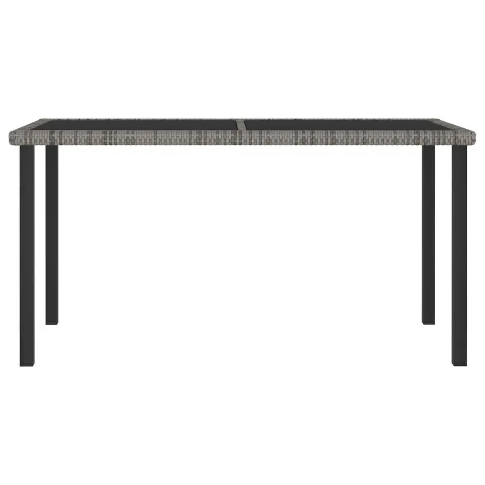vidaXL - Tuintafel - Grijs - Poly rattan - 140 x 70 x 73 cm