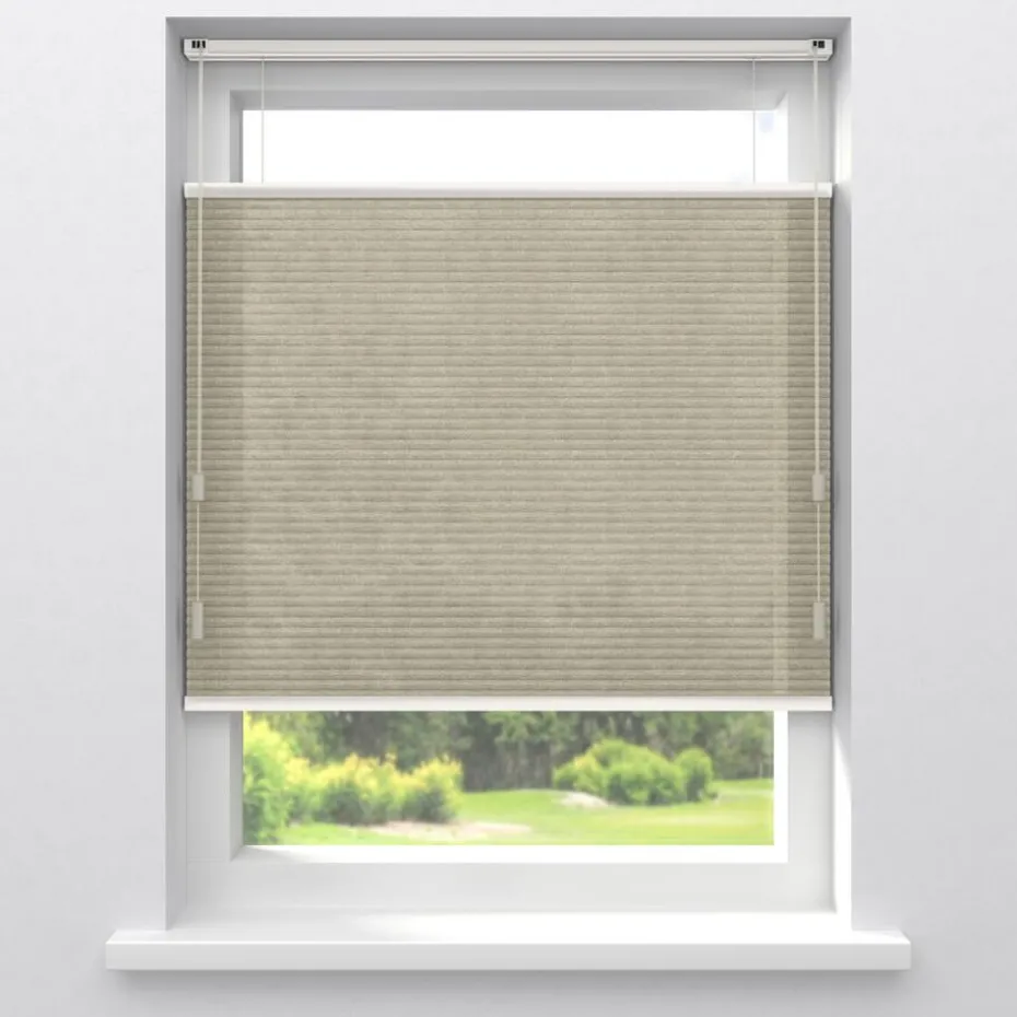 Kwantum Isolerende Gordijnen | Plisségordijnen | Fenstr Dubbel Plissé Jana  Lichtdoorlatend Zand