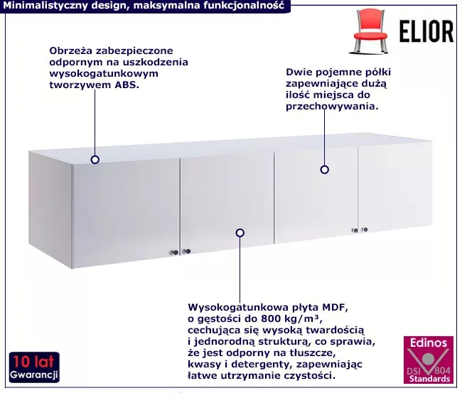 Wisząca zamykana szafka ścienna - Zyvian