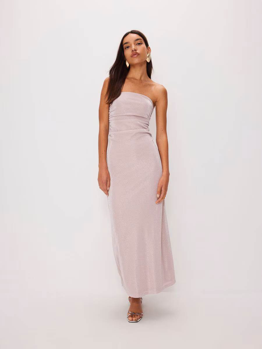 Jersey Maxi Dress With Metallic Sheen