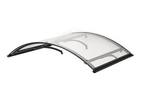 ARCTOM Auvent Leos 158x90, couleur anthracite RAL7016, plaque incolore PMMA