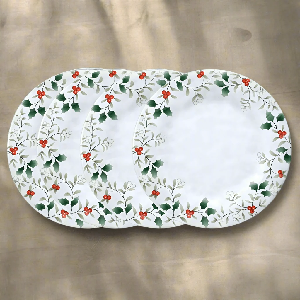 Winterberry® Set of 4 Melamine Dinner Plates