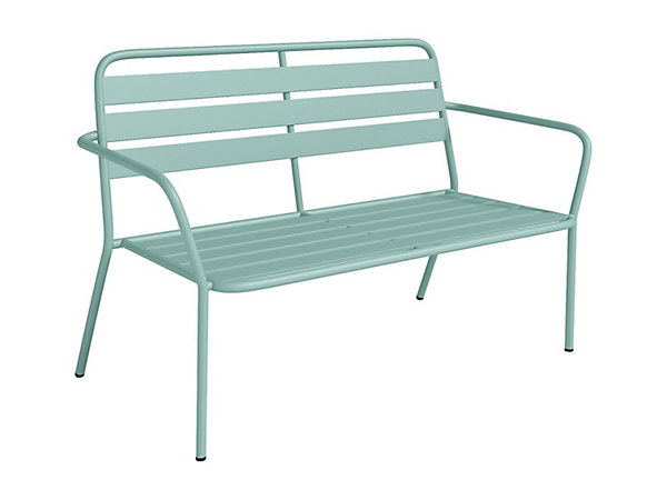 Banc de jardin en métal - Vert amande - MIRMANDE de MYLIA