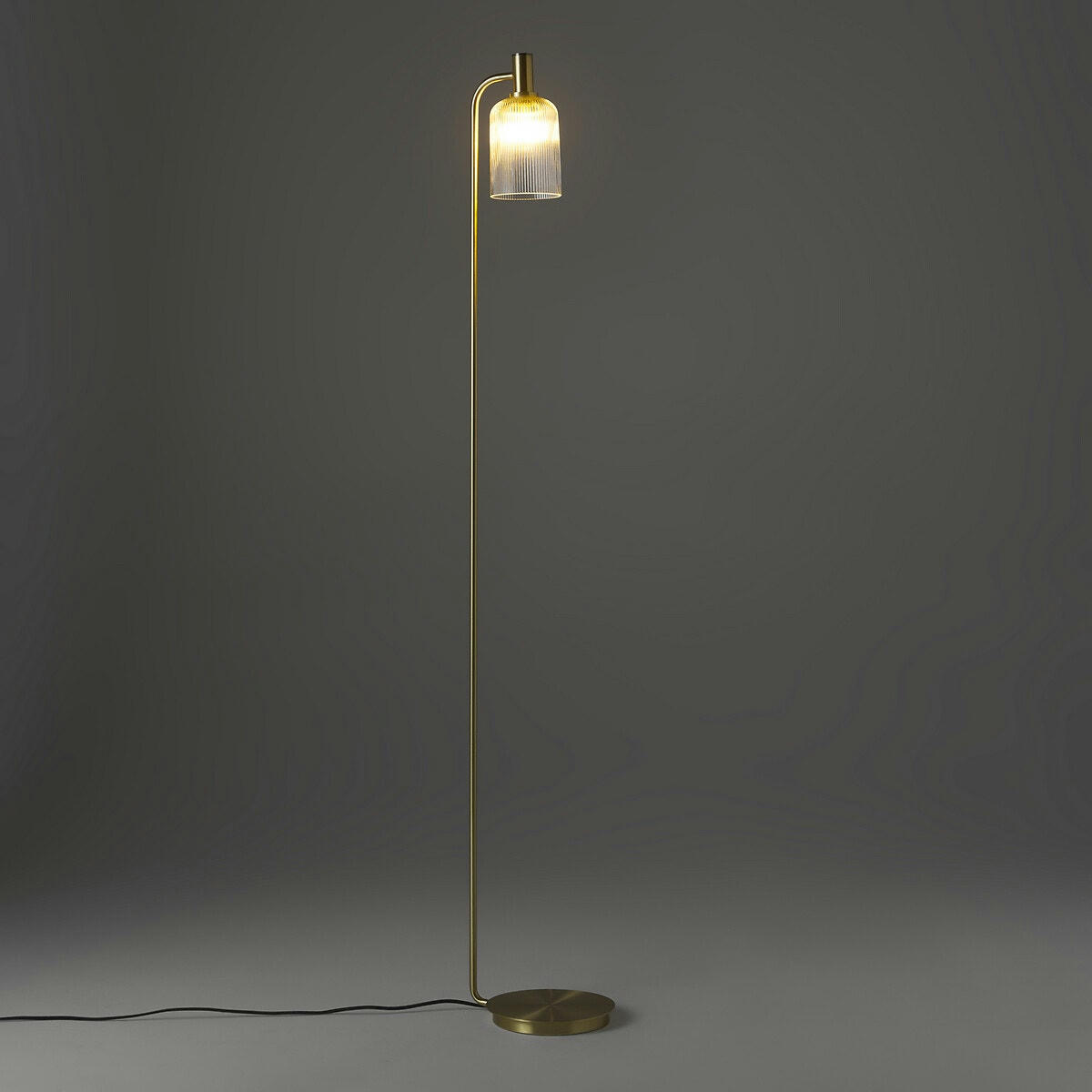 Lampadaire laiton et verre strié, Bogota