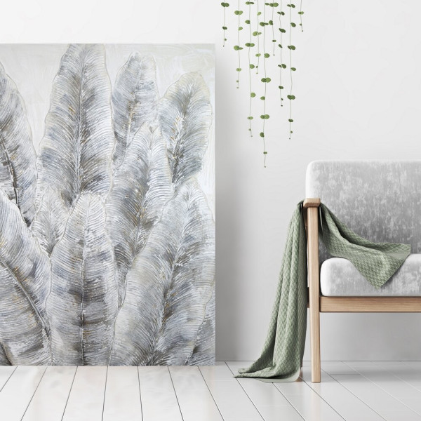 Ręcznie Malowany Obraz Liście Bananowca 90x120 cm