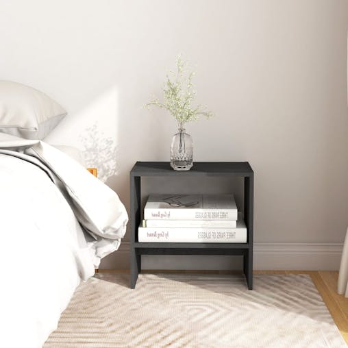 NNEVL Bedside Cabinets 2 pcs Grey 40x30.5x40 cm Solid Pinewood