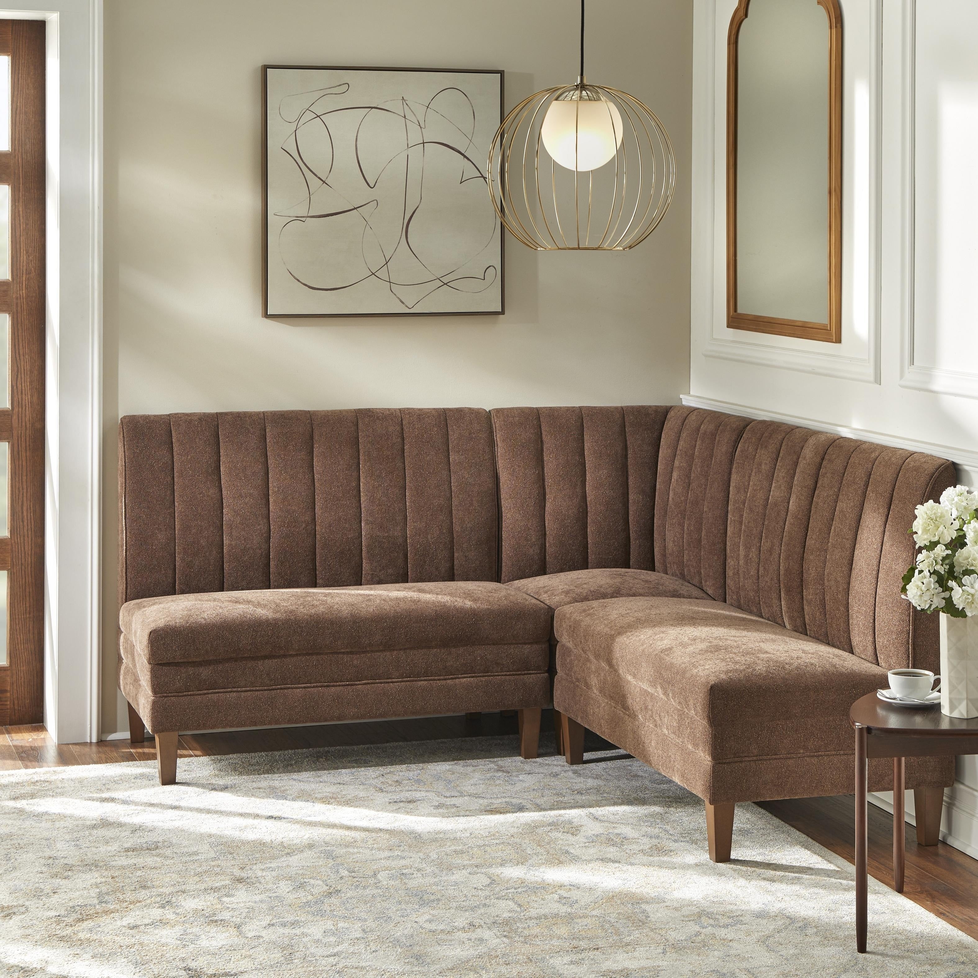 Lifestorey Kerrington 3-Piece Channel Back Upholstered Banquette Set