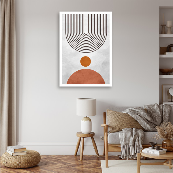 Feeby Obraz na płótnie, Łuki i okręgi boho 40x60