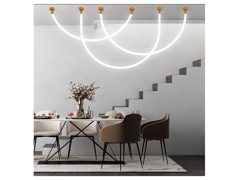 Lampa wisząca Rope LED akrylowa złoto-biała