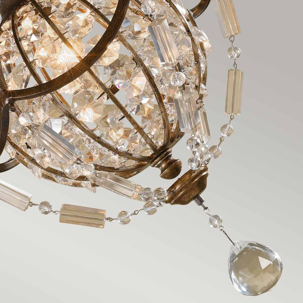 Lampa wisząca oksydowany brązowo-brytyjski brąz Bellini 1xE14x60W Feiss