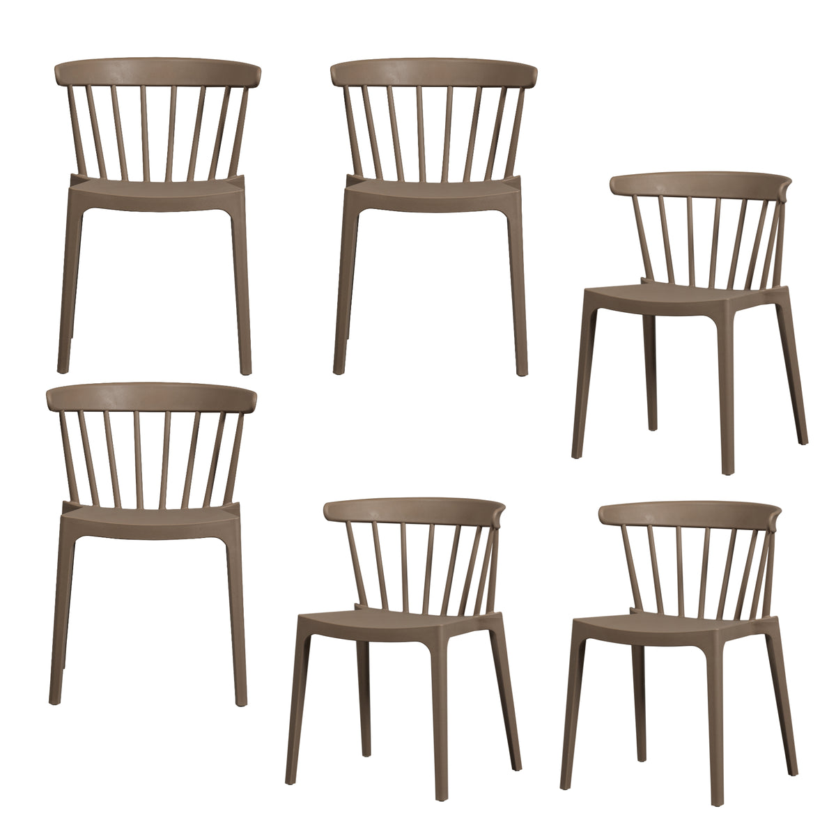 WOOOD tuinstoelen Bliss - Plant Fiber - Bruin Melange - Set van 6