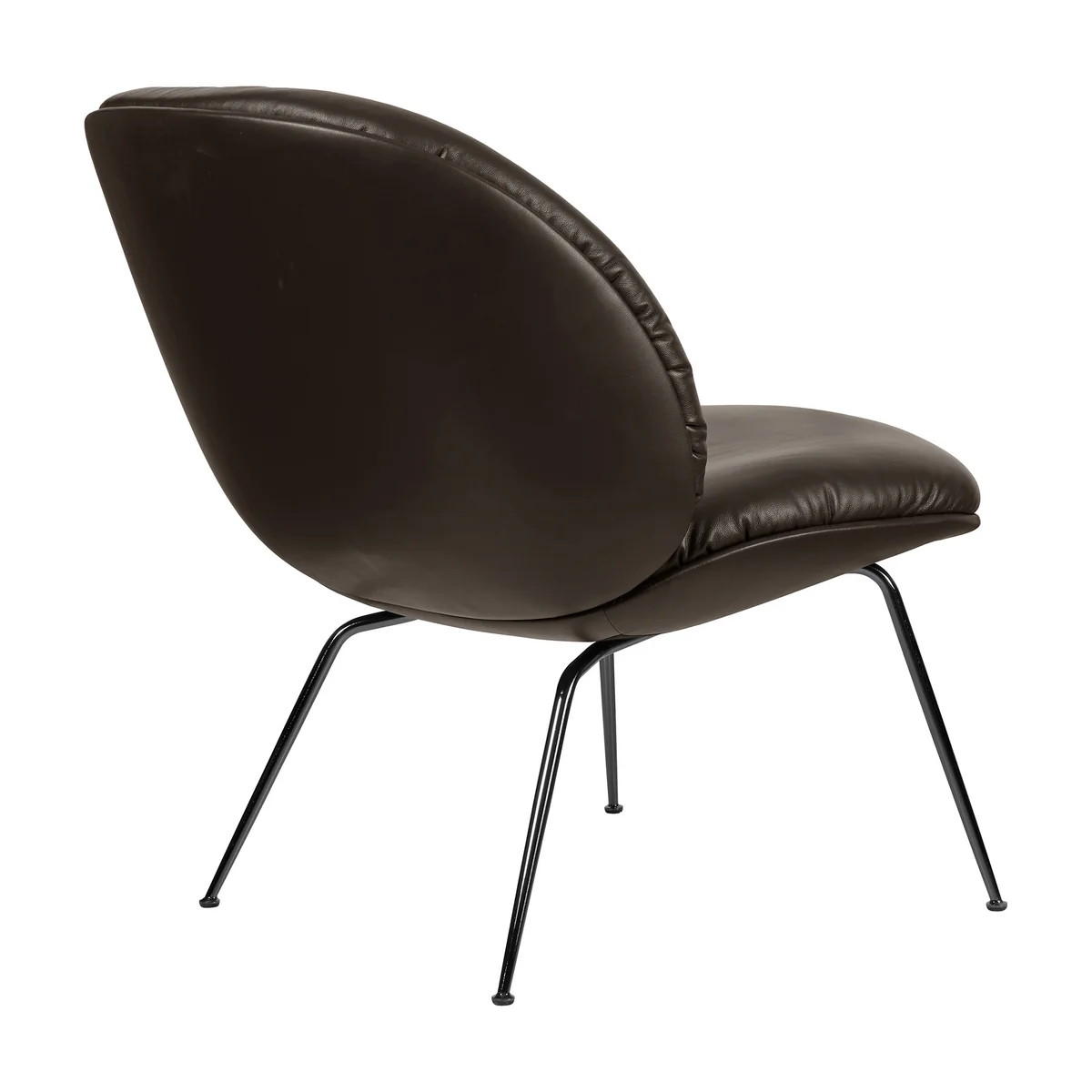 Gubi - Beetle Soft Lounge Chair, Vollpolsterung, schwarz matt / Coffee FL2972 (Smooth Leder)
