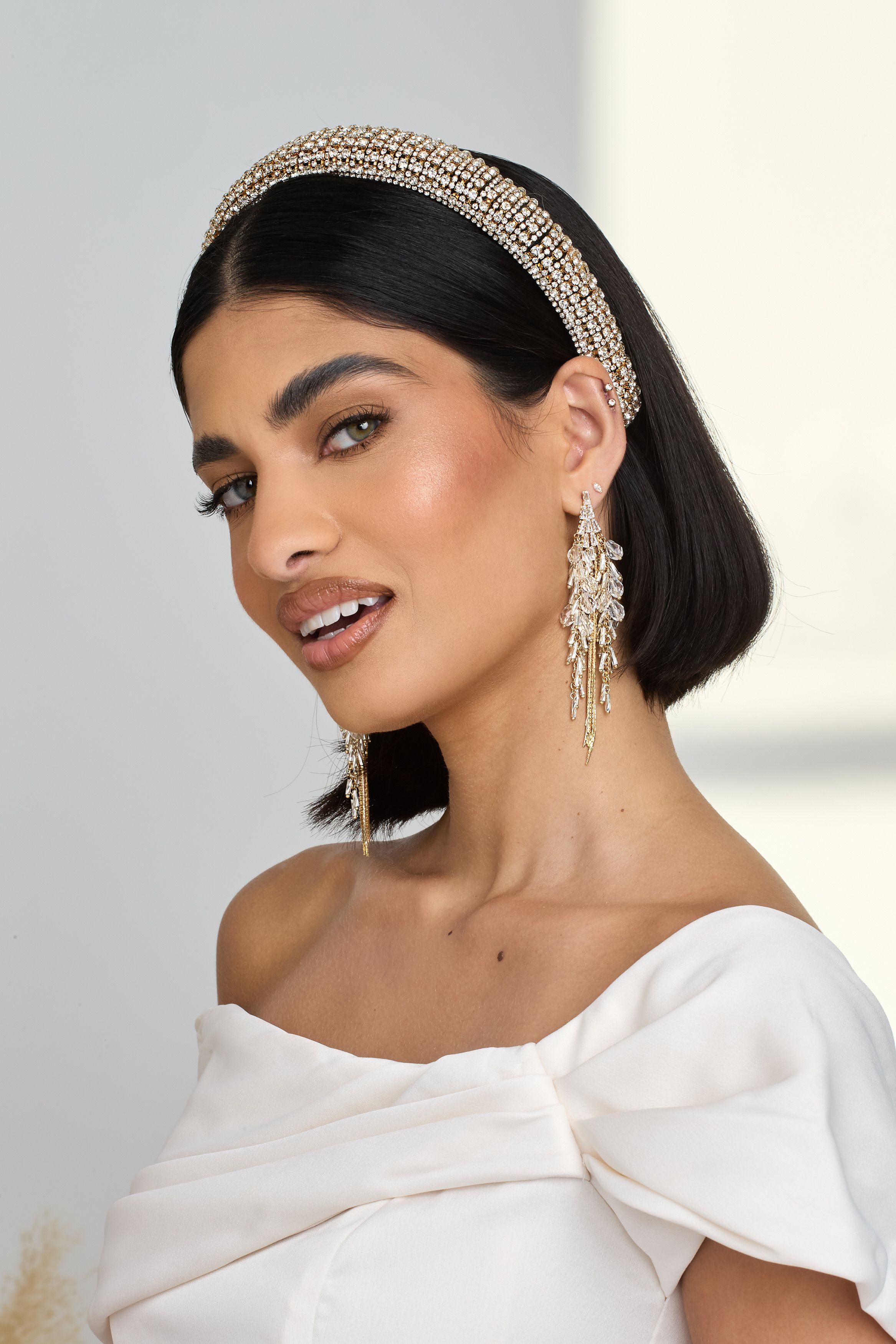 Jon Richard Gold Plated Statement Crystal Headband