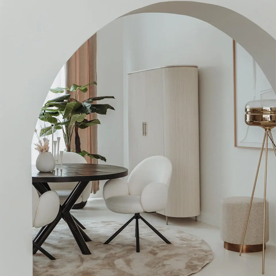 Tower living Corbetta wandkast 2 deurs wit/grijs mdf 145x45x180cm