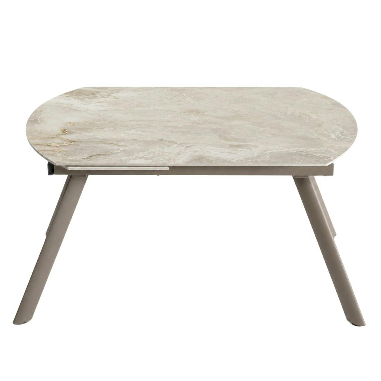Table céramique effet onyx pieds bronze 140-180 cm LORA