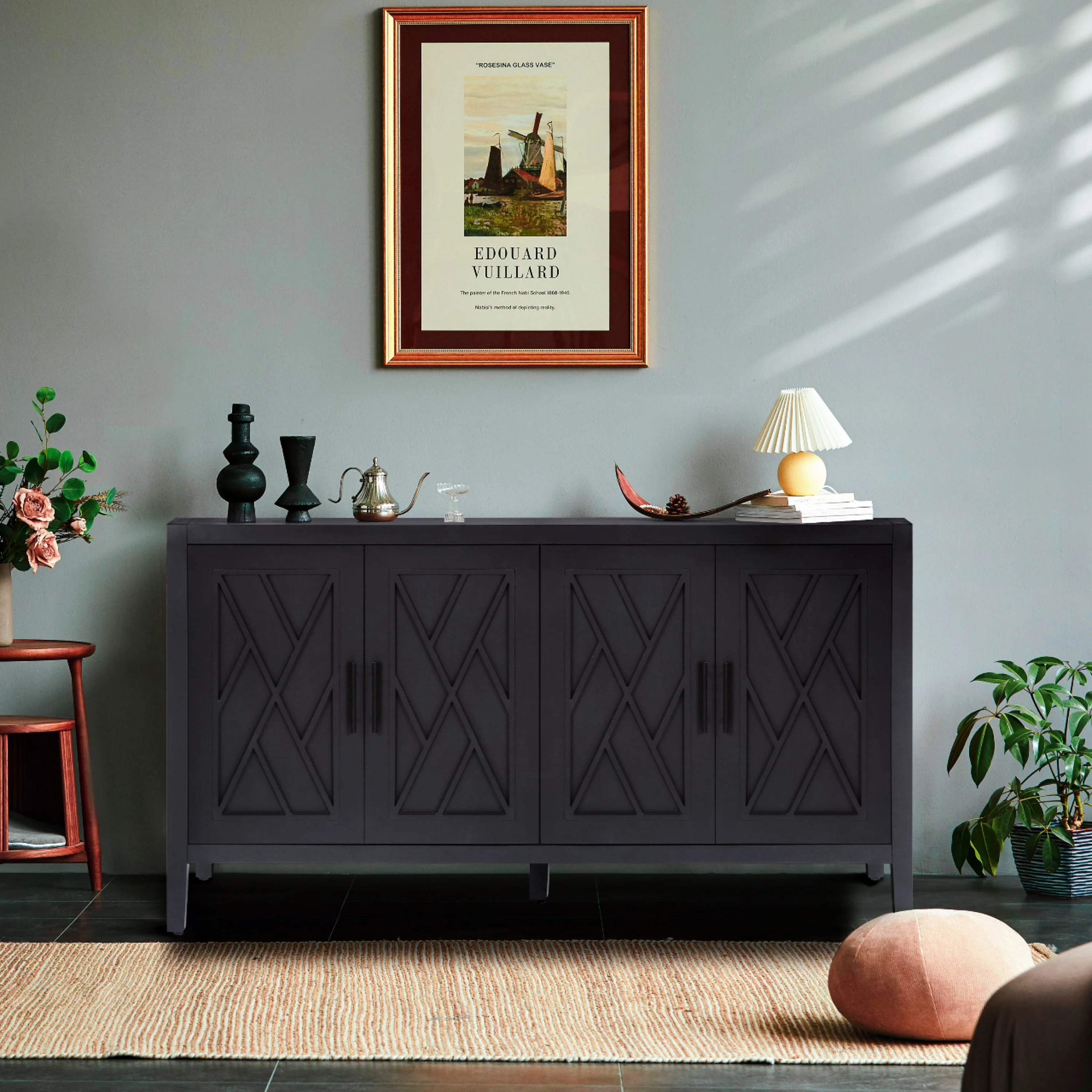 4 Door Wooden Twill Sideboard