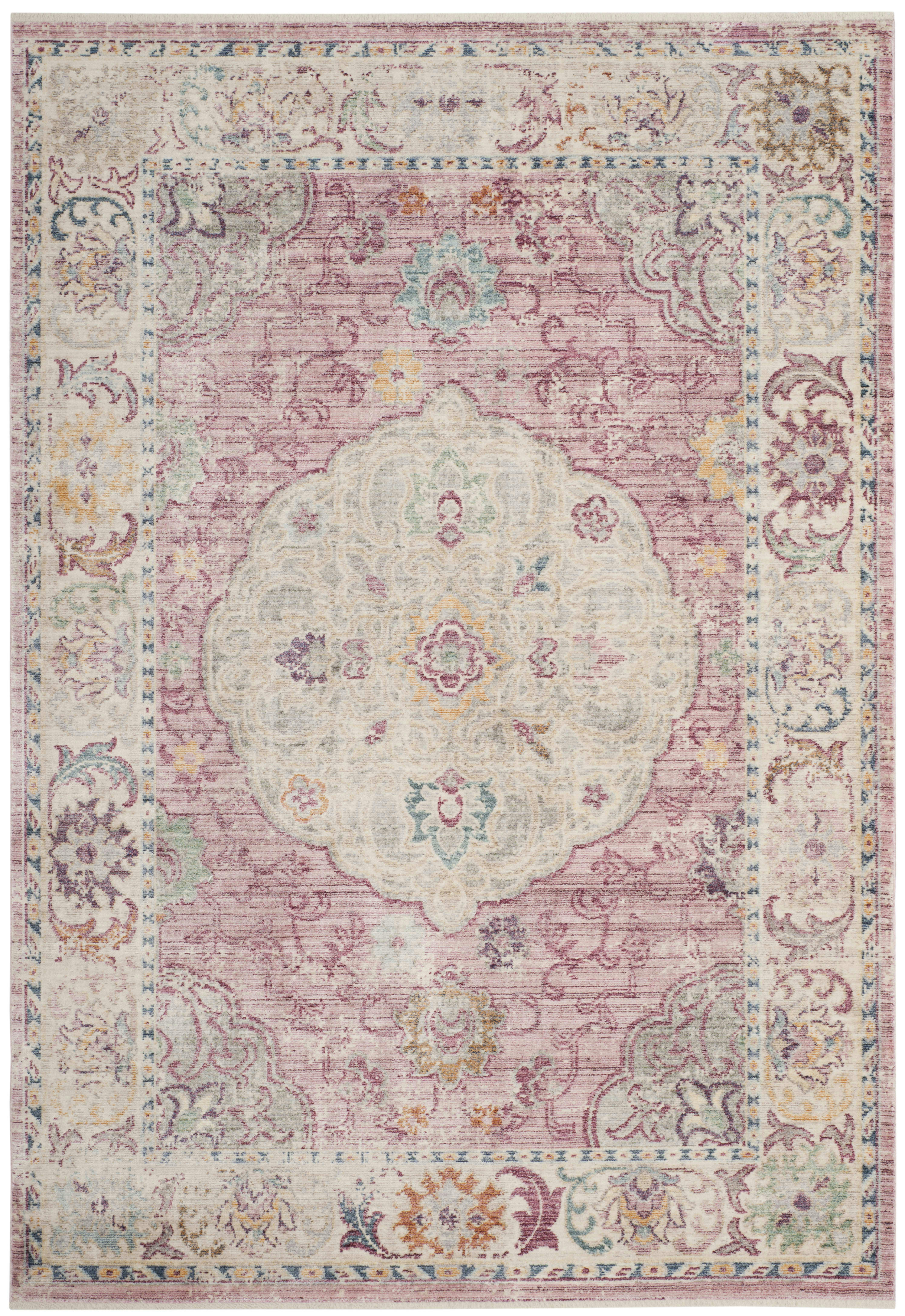 ILLUSION - Tapis de salon interieur en rose & crème, 122 x 183 cm