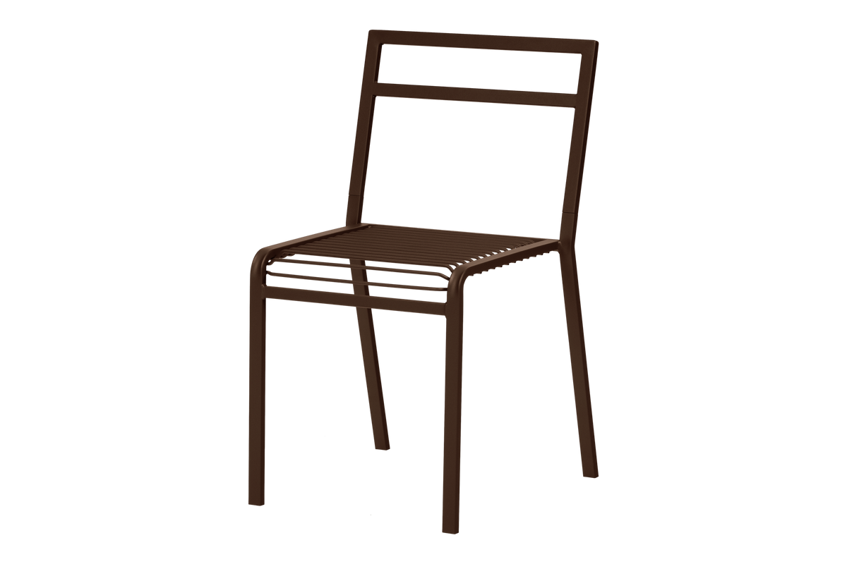 noo.ma Oto Chair - stalen tuinstoel Cocoa Brown, licht en duurzaam