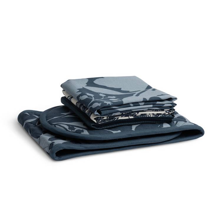 Habitat Floral Cotton Textile Set - Navy