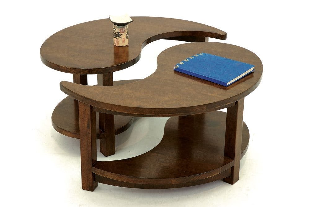 Table basse Ying Yang hévéa D80cm MAORI