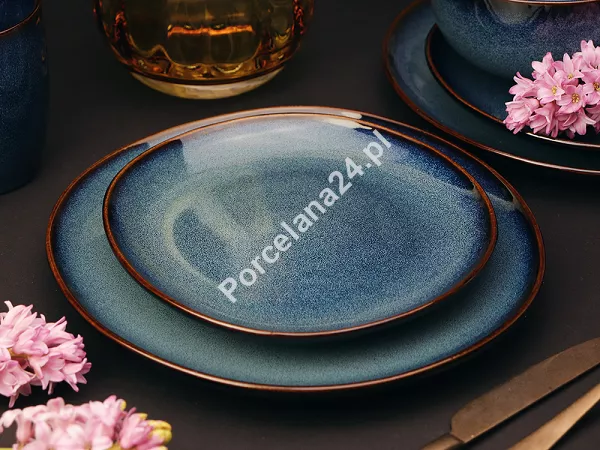 Talerz płytki 25,5 cm Altom Design - Reactive Navy Blue 07.RN.TP26